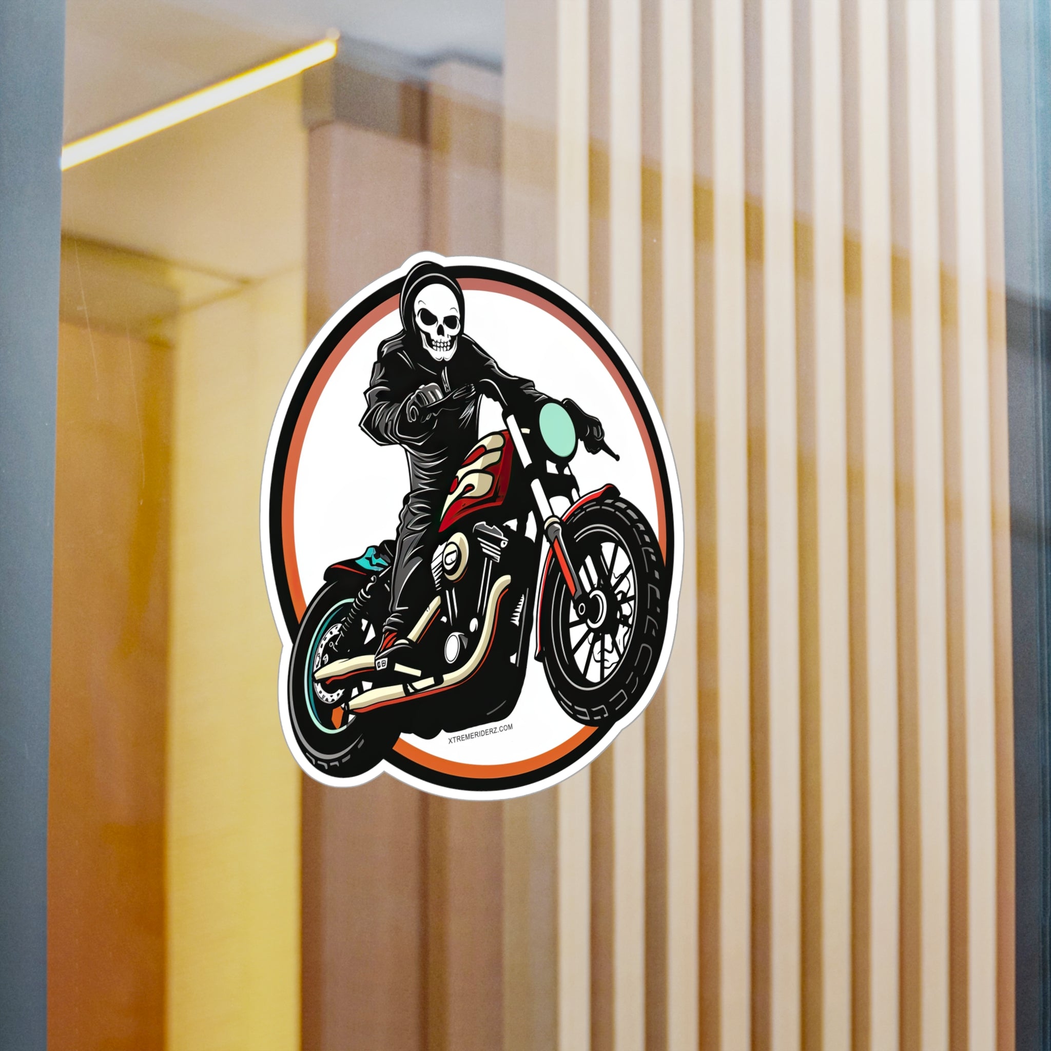 Skeleton on Motorcycle- Xtreme Riderz- Vinyl Decals